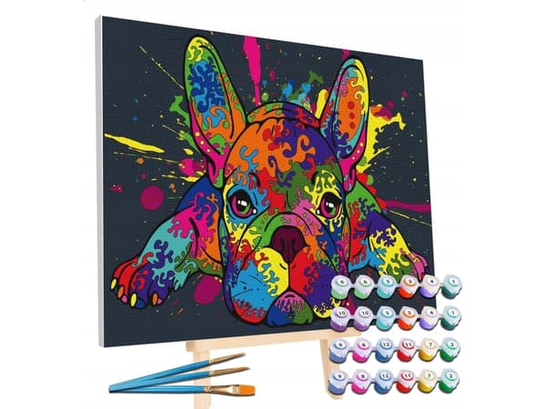 Planet Splat Planetmaleri etter tall, FRANSK BULLDOG 30x40 cm