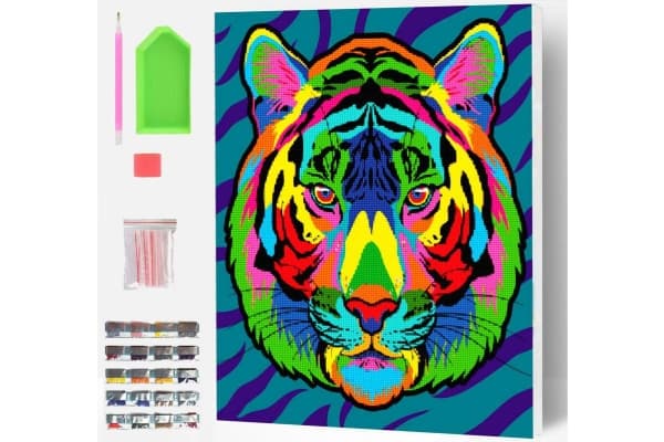Diamond art på lærred 30x40cm, tiger