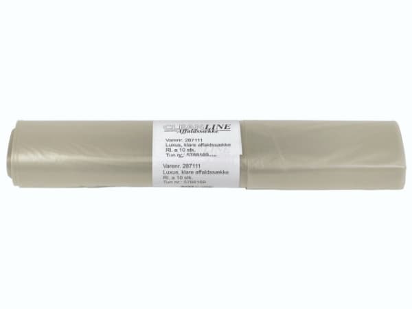 Affaldssække plastik klar 700x1100mm Luksus 10stk/rul - (10 stk.)