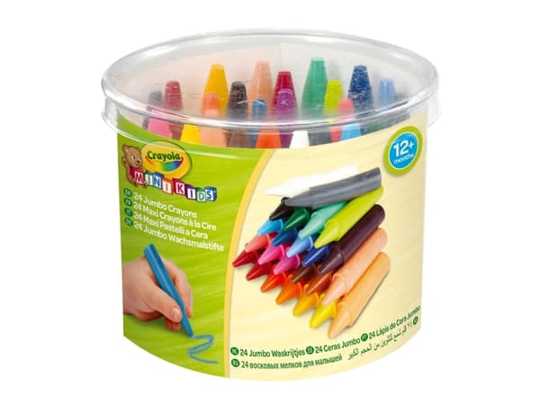 Crayola Mini Kids - 24 Jumbo crayons, 24 kpl, Multi, Monivärinen, Pyöreä, Vaha, 1 vuosi/vuosia