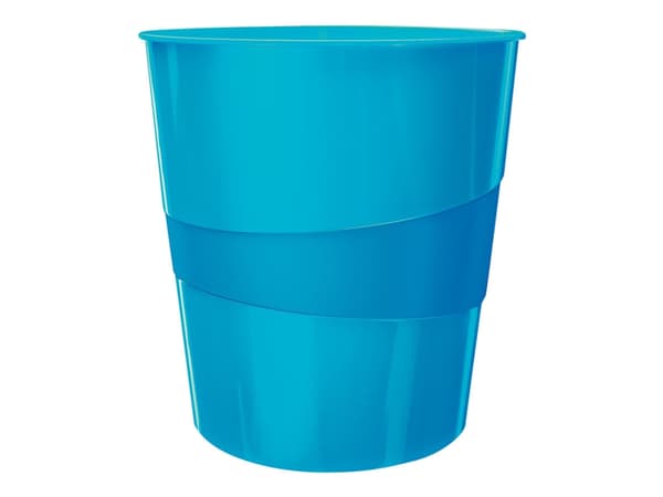 Leitz WOW - Avfallskurv - 15 L - håndtak - polypropylen (PP), polystyren - blå metallic