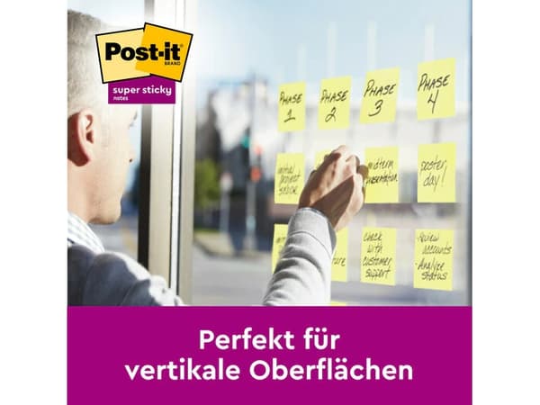 Post-it Super Sticky 655-P16SSCY-EU - Noter - 76 x 127 mm - 1440 ark (16 x 90) - kanarigul