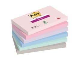 3M 655-6SS-SOUL, Rektangel, Blå, Grön, Grå, lavendel, Rosa, papper, 127 mm, 76 mm, 90 ark