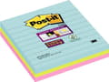 Miniatyrbild 1 av 3: Post-it blok Super Sticky ass. linieret 101x101mm 3blk/pak