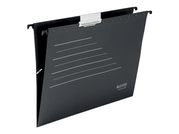 Leitz ALPHA - Hengefil - V-sokkel, 15 mm - for A4 (210 x 297 mm) - kapasitet: 150 ark - med fliker - svart, light gray print
