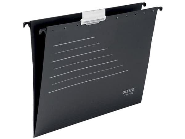 Leitz ALPHA - Hengefil - V-sokkel, 15 mm - for A4 (210 x 297 mm) - kapasitet: 150 ark - med fliker - svart, light gray print