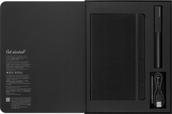 Moleskine MOLESKINE, muistiinpanot L w linie + długopis, Smart Writing Set3, czarny
