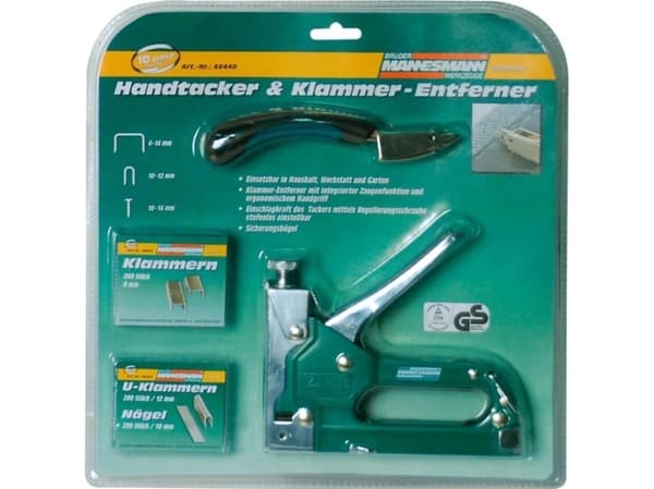 BRÜDER MANNESMANN håndstiftesett, laget av stål, bestående av: håndstifter, stiftfjerner, 200 x stifter - 1 stk (48440)