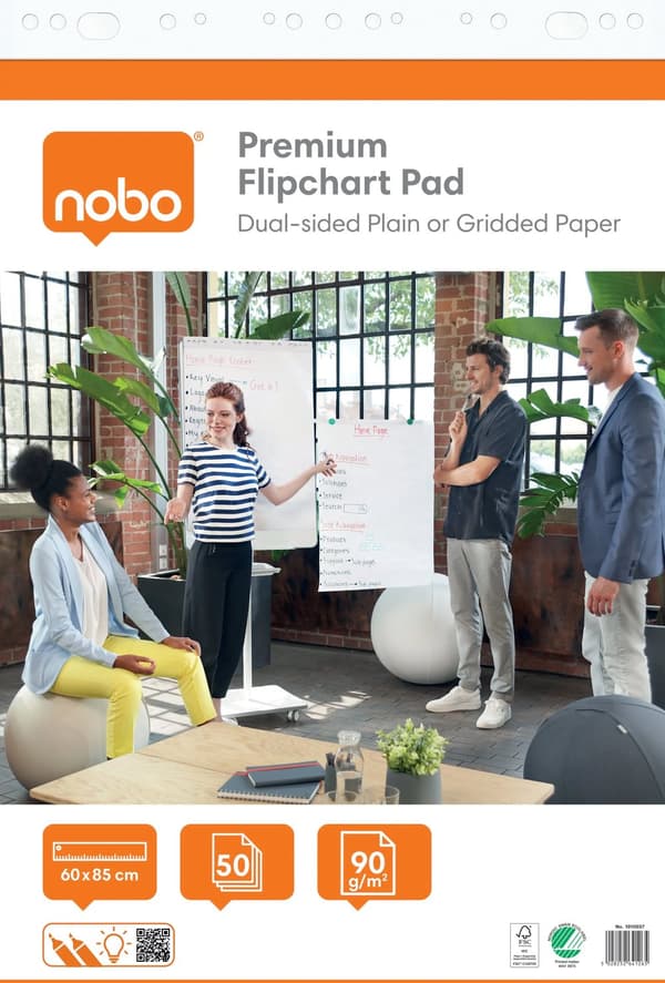 Nobo 1915657, Flerfarget, Papir, 90 g/m², 50 sider, 600 mm, 850 mm