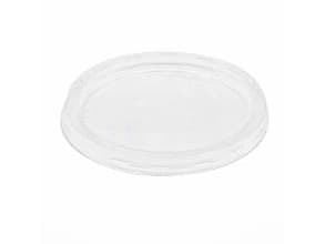 Plastlåg flad Delipot rund Ø101mm RPET klar,16 pk x 50 stk/krt
