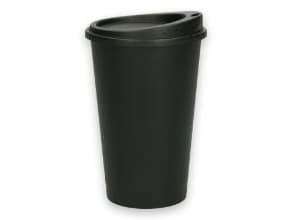 Kaffebæger og låg Verive 400ml Ø79mm H147mm plast PP flergangs sort,90 stk/krt