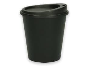 Kaffebæger og låg Verive 200ml Ø79mm H83mm plast PP flergangs sort,100 stk/krt