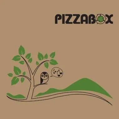 Pizzalaatikko TWK/242/E Malli C L32xS32xK3cm ruskea painatuksella Pizzalaatikko, 100 kpl/krt
