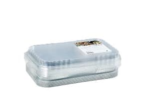 Alubakke Ready2Cook 1896ml L293xB193xH45mm med Apet plastlåg 10 sæt sampak,12 ps x 10 stk/krt
