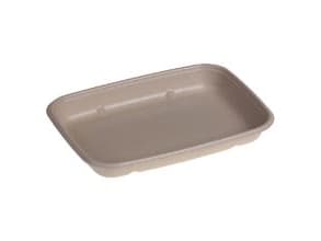 Bakke 600ml L230xB165xH30mm bagasse bionedbrydelig biocoated,3 pk x 100 stk/krt