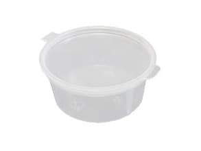 Dressingbæger Catersource rund 60mL Ø62xH25mm PP med hængslet låg transparent,20 pk x 50 stk/krt