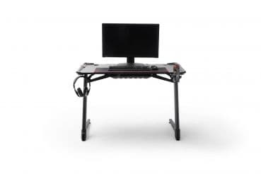 DXRacer MASTER LED, Rak, Rektangulär form, Spela, Svart, Z-ben, Svart, Röd