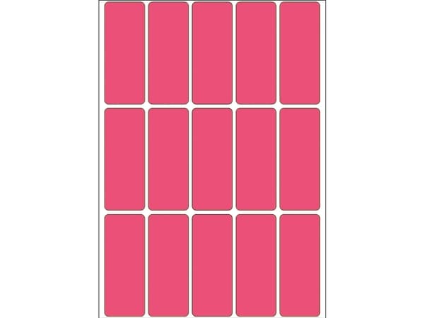 HERMA - Permanet adhesiv - lysende rød - 20 x 50 mm 360 etikett(er) (24 ark x 15) merkelapper