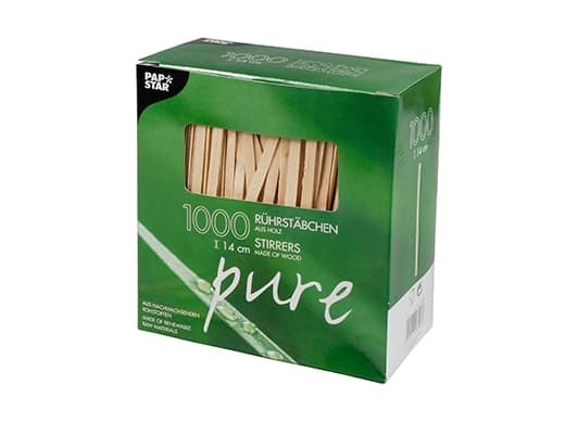 PAPSTAR pure - Omrörare - 14 cm - engångsvara (paket om 1000)