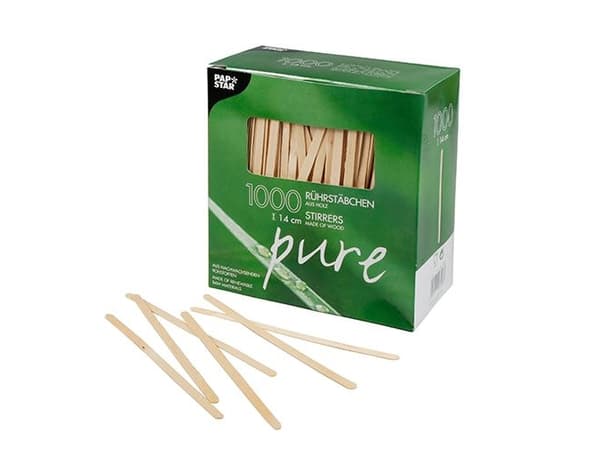 PAPSTAR pure - Omrörare - 14 cm - engångsvara (paket om 1000)