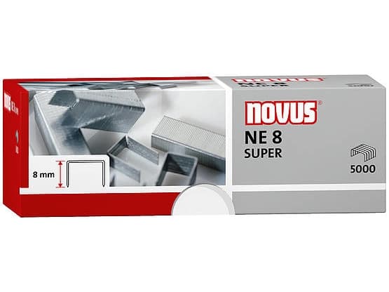 Novus NE 8 SUPER, Pakke med stifter, 8 mm, Festing, 5000 stifter, Stål, Rustfritt stål