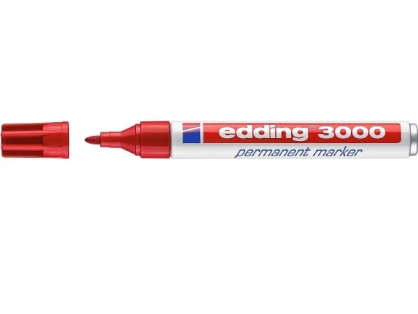 edding 3000 - Markering - permanent - röd - 1.5-3 mm
