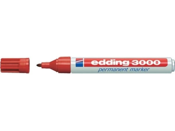 edding 3000 - Markering - permanent - röd - 1.5-3 mm