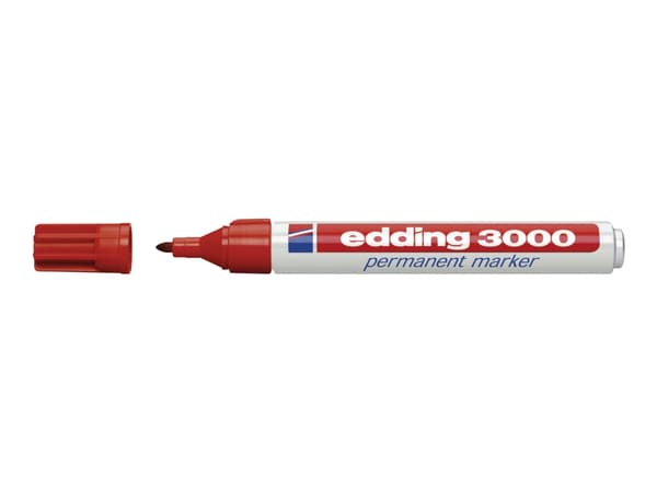 edding 3000 - Markering - permanent - röd - 1.5-3 mm