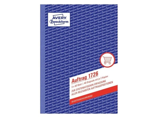 Avery 1726, Vaaleanpunainen, Valkoinen, Keltainen, A5, 148 x 210 mm, 40 sivua