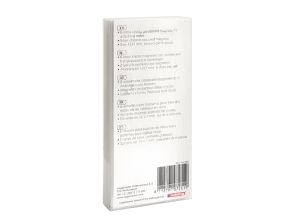 Legamaster 7-181700, Whiteboard-magnet, Sølv, Metall, 12 mm, 13 mm, 7 mm