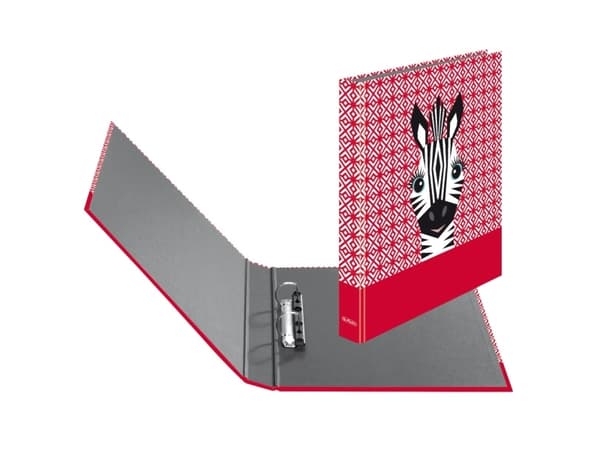 Herlitz maX.file, A4, D-ring, Presentation, Svart, Röd, Vit, Tyskland