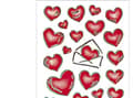 Miniatyrbilde 1 av 2: HERMA Sticker DECOR "Hearts &amp; Letters", sølvpreget papir, selvklebende (3509)