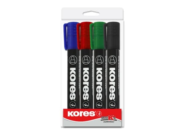 Kores M20943, Svart, Blå, Grønn, Rød, Svart, Blå, Grønn, Rød, 4 stykker