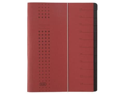 ELBA elegant arkivmappe, A4 bordeaux, rom 1-12, papp (42496 BX) (42496 BX)