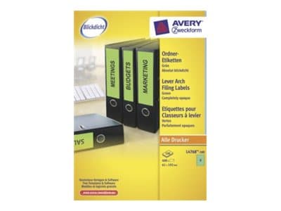 Avery Border Binder Labels, Green 192 x 61mm (100), 100 arkkia, 192 x 61mm