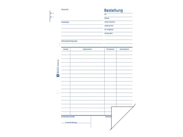 Avery Zweckform - Bestillingsskjema - 50 ark - A5 - dublett - karbonfri