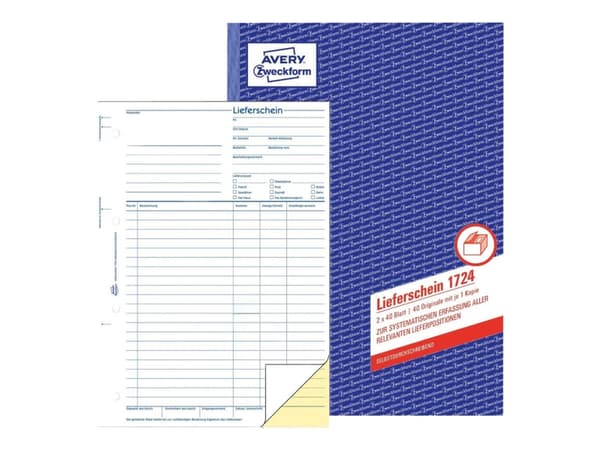 Avery Zweckform - Leveringsskjema - 40 ark - A4 - dublett - karbonfri