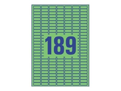 Avery Zweckform L6049 - Borttagbar häftning - grön - 25.4 x 10 mm 3780 etikett (er) (20 ark x 189) etiketter