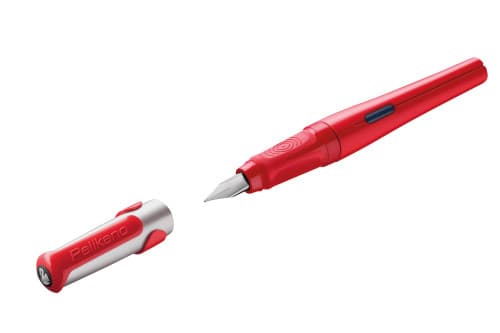 Pelikan 824460, Röd, Påfyllning med bläckpatronssystem, Blå, Rostfritt stål, Medium, Högerhänt