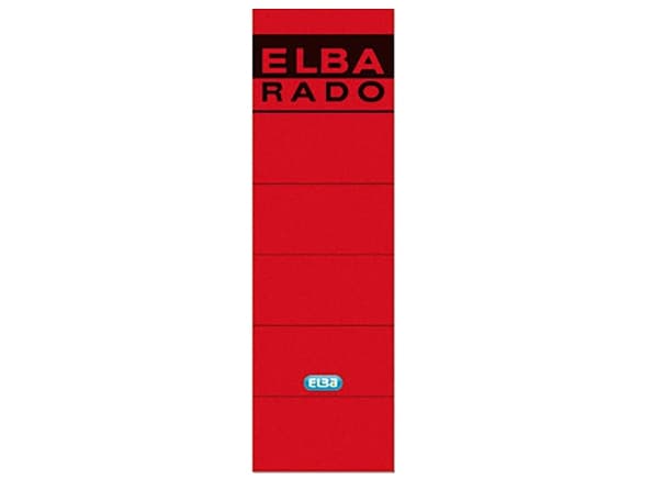 Elba Spine Label for Lever Arch Files 190 x 59 mm Red, Rød, 59 mm, 190 mm, 10 stykker, 10 ark