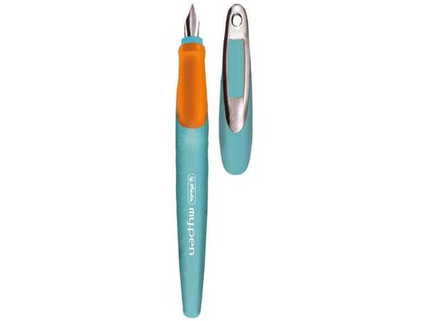 Herlitz my.pen, Orange, Turkos, Påfyllning med bläckpatronssystem, Blå, Metall, Plast, Medium, 1 styck