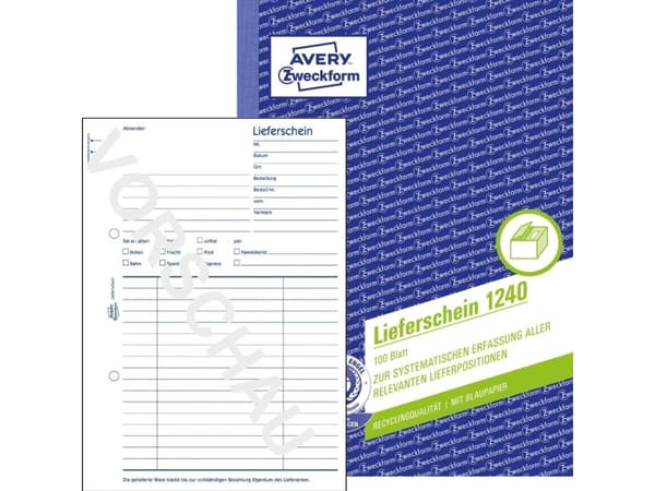 Avery 1240, Valkoinen, Pahvi, A5, 148 x 210 mm, 100 sivua
