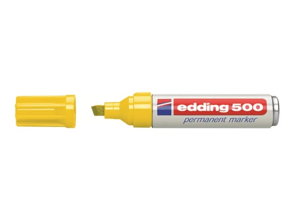 edding 500 - Markering - permanent - för glas, metall, plast - gul - 2-7 mm