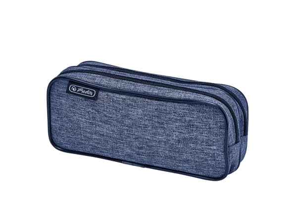 herlitz Doppel-Schlamper-Etui "Knitted Fabric", sortiert aus Nylon, 2 Fächer, 2 Reißverschlüsse, - 2 Stück (50027682)