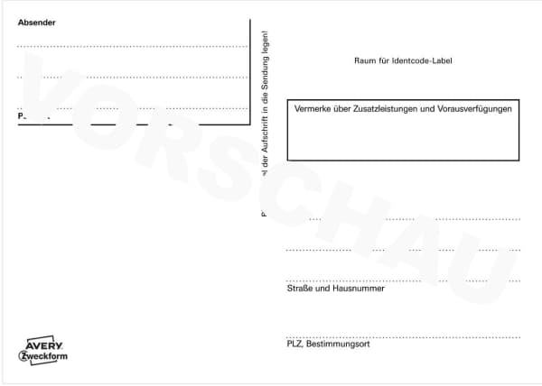 Avery Zweckform - Adressetikett - 100 ark - A6