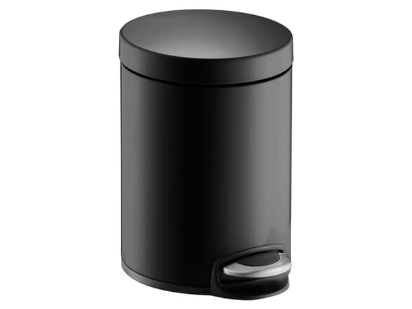 Helit H2403495, 5 l, Rund, Rustfritt stål, Sort, Pedal, Rustfritt stål