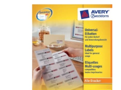 Avery Zweckform QuickPEEL - Hvit - 97 x 55 mm 1000 etikett(er) (100 ark x 10) flerbruks merkelapper