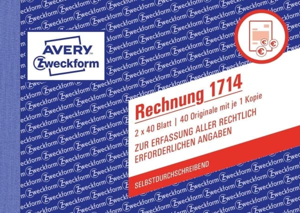 Avery Zweckform - Fakturaskjema - 40 ark - A6 - landskap - dublett - karbonfri