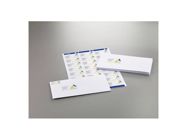 Avery L7159-10, Hvit, Selvklebende Etikett, Papir, Laser, Permanent, Rektangel