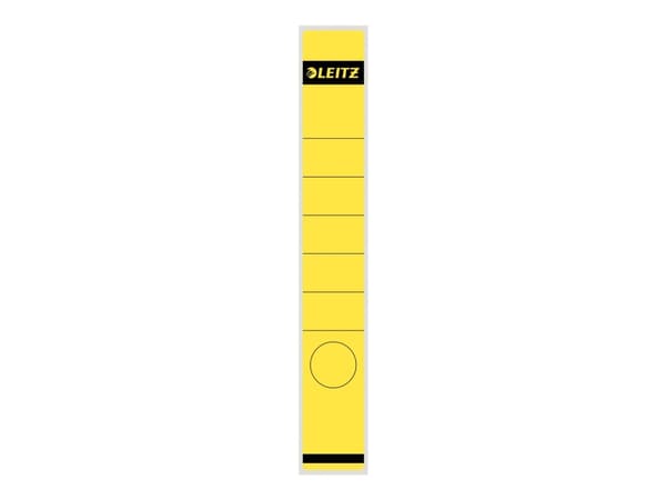 LEITZ mapperyggetikett, 39 x 285 mm, lang, smal, gul egnet for LEITZ standard- og hardpappmapper 1050 og (1648-00-15)